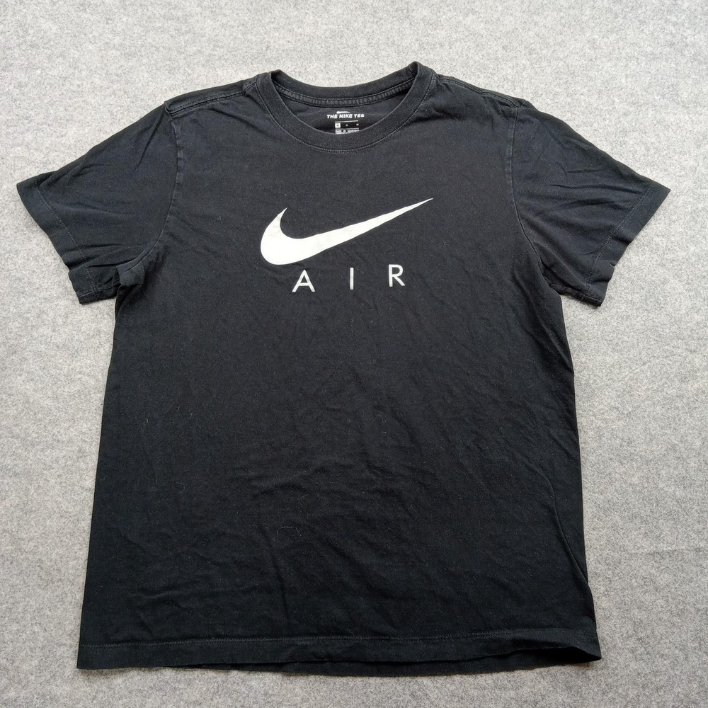 Nike Shirt Mens Medium Black Air Swoosh Logo The Nike Tee Graphic Cotton Tagless